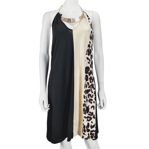 Sheilay Dresses & Skirts - NEW Sheilay Black Gold Animal Print Sleeveless Party Dress Sz 3XL Stretch